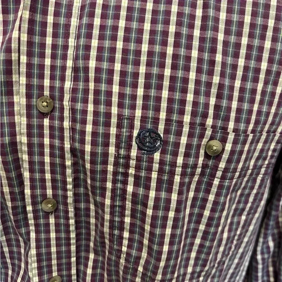 Wrangler George Strait Cowboy Cut Collection Plaid Button-up Purple Med See Note - Picture 5 of 10